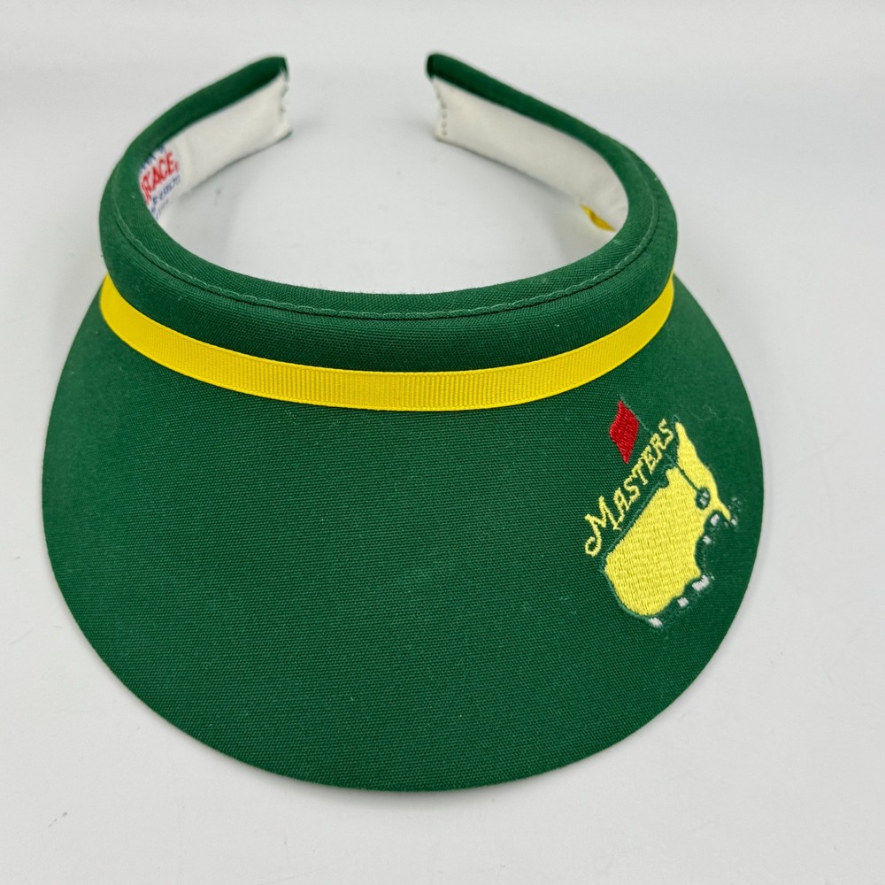 Texace Masters Golf Visor Women Green Yellow Logo Headband Vintage Made in USA